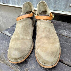 A.S.98 Free People Black Felix Flat Boot Brody Leather Ankle Buckle Bootie 39